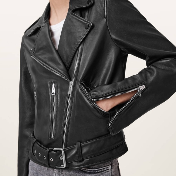 Gorgeous mint condition -All Saints Balfern Leather Jacket - Picture 1 of 16